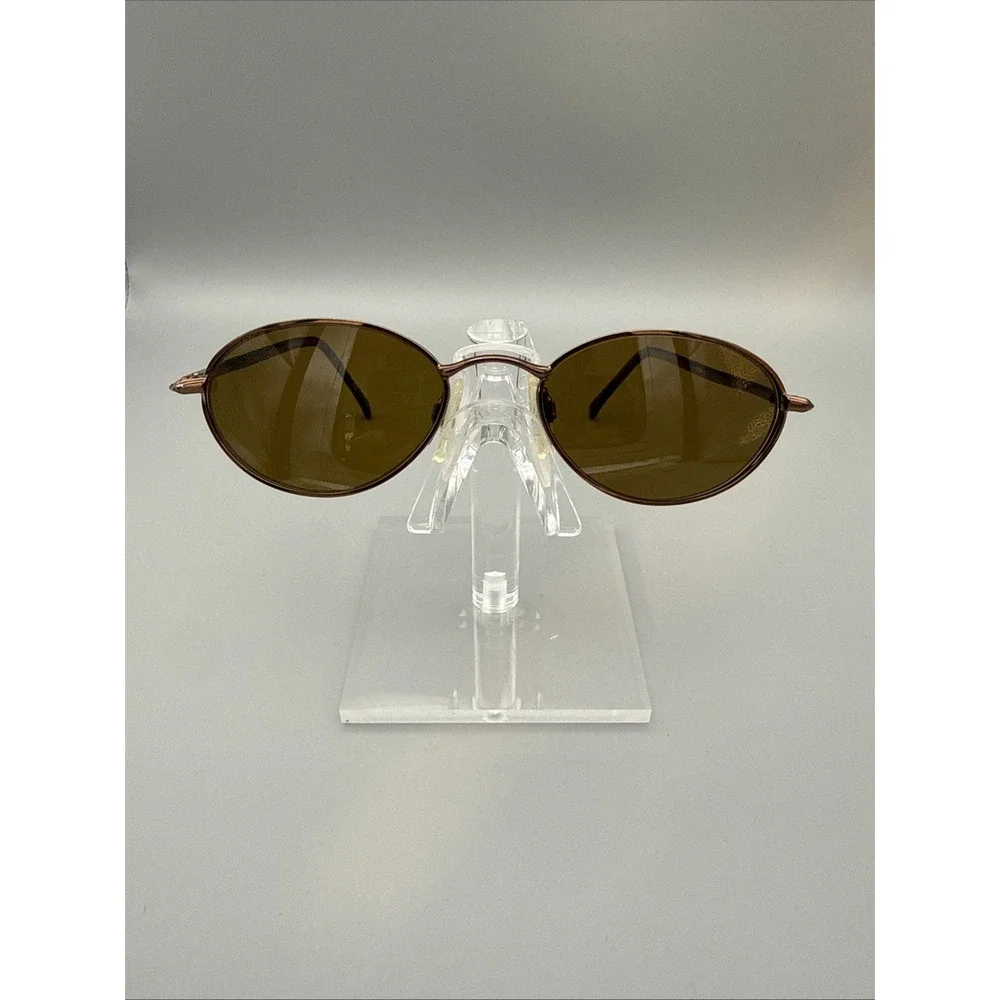 Vintage Apex MESA Bronze Metal Oval Sunglasses Hong Kong - DeadStock Rare 50-18